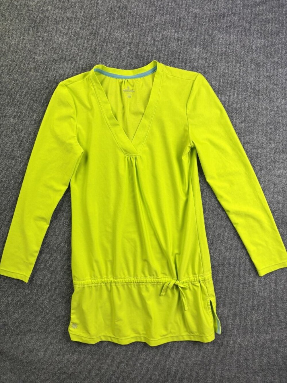 Athleta Shirt Womens XXS Green Long Sleeve V Neck Tunic Athletic Top Lightweight